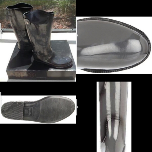 NEW DAV GRAY KNEE HIGH RUBBER RAIN BOOTS SIZE 11 - Picture 5 of 16